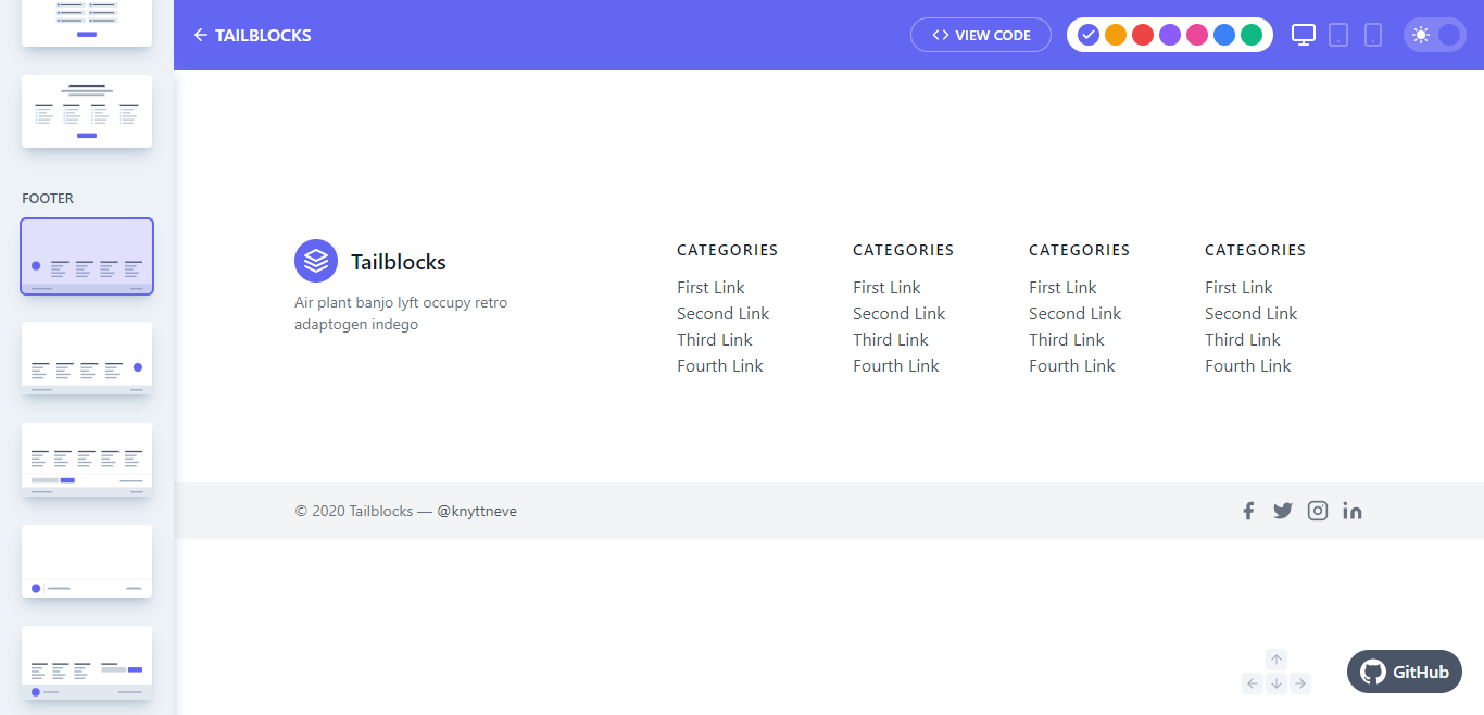 Tailblocks screenshot