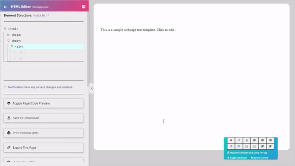 Creating HTML markup and content